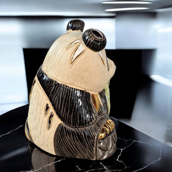 De Rosa Artesania Rinconada Panda Bear Sculpture Figurine Silver Anniversary - Picture 2 of 6